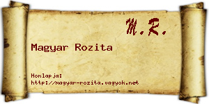 Magyar Rozita névjegykártya