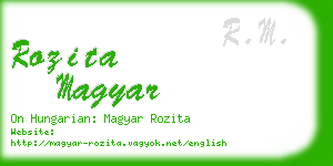 rozita magyar business card